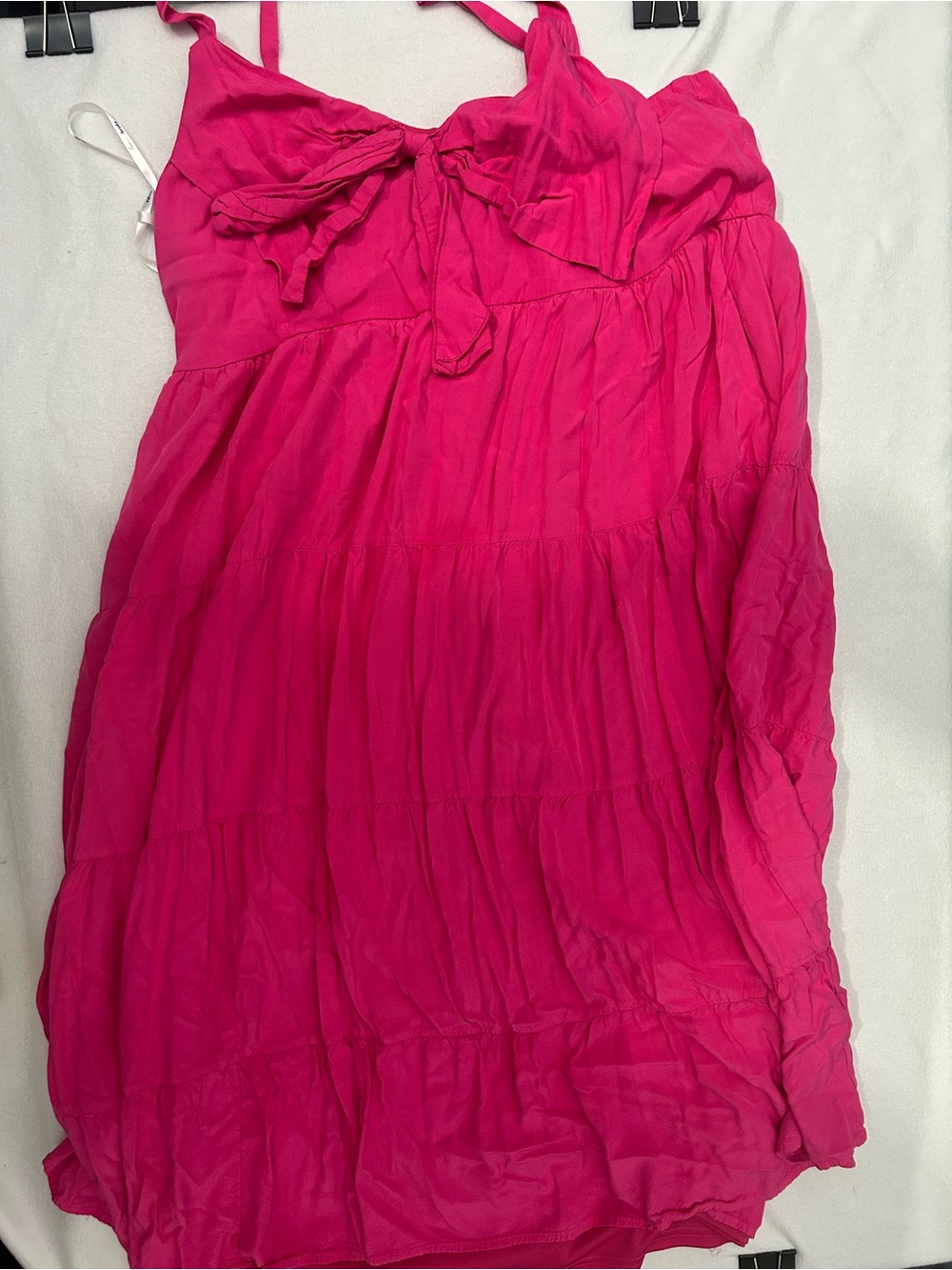 ARULA Hot Pink Maxi Dress with Tie Front